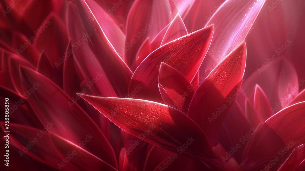 Fototapeta premium Ruby Radiance: Yucca's radiant leaves blush with hues of ruby, a testament to nature's fiery spirit.