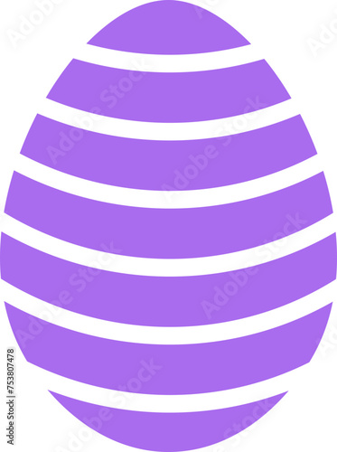 Purple Easter Egg with Transparent Stripes