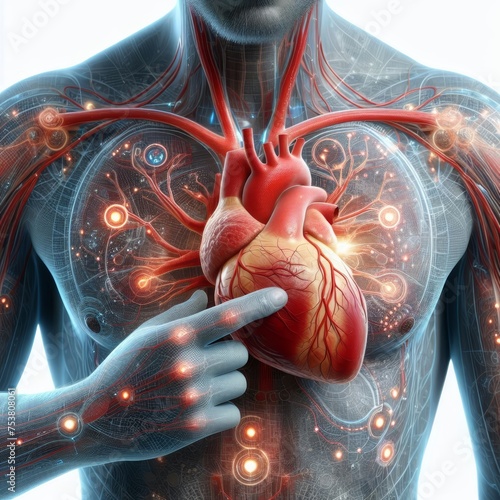 Realistic 3d rendered Image of human heart