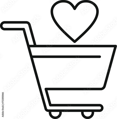 Shop market cart icon outline vector. Selection key desire. Trade items list