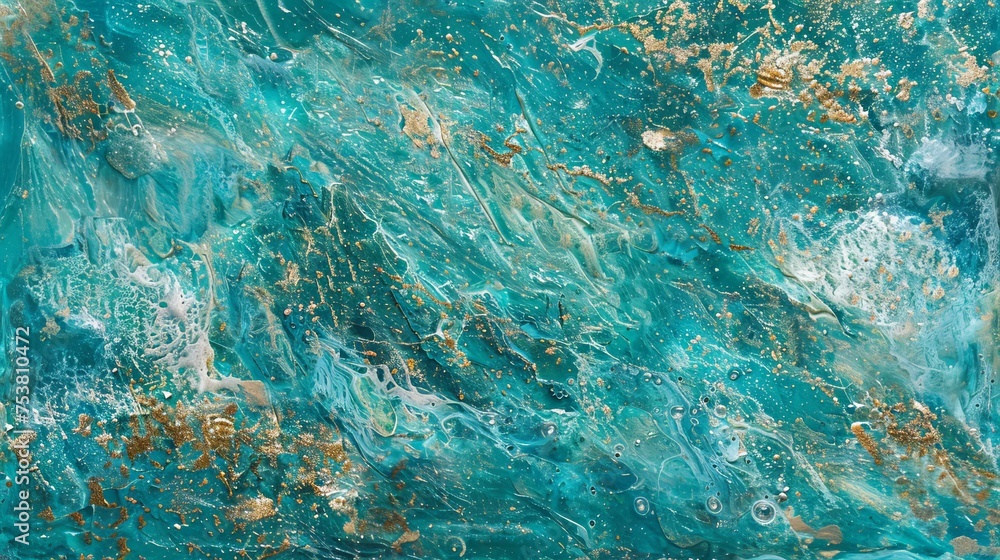 Cala Turqueta Beach's textured turquoise-colored, undulating water surface background