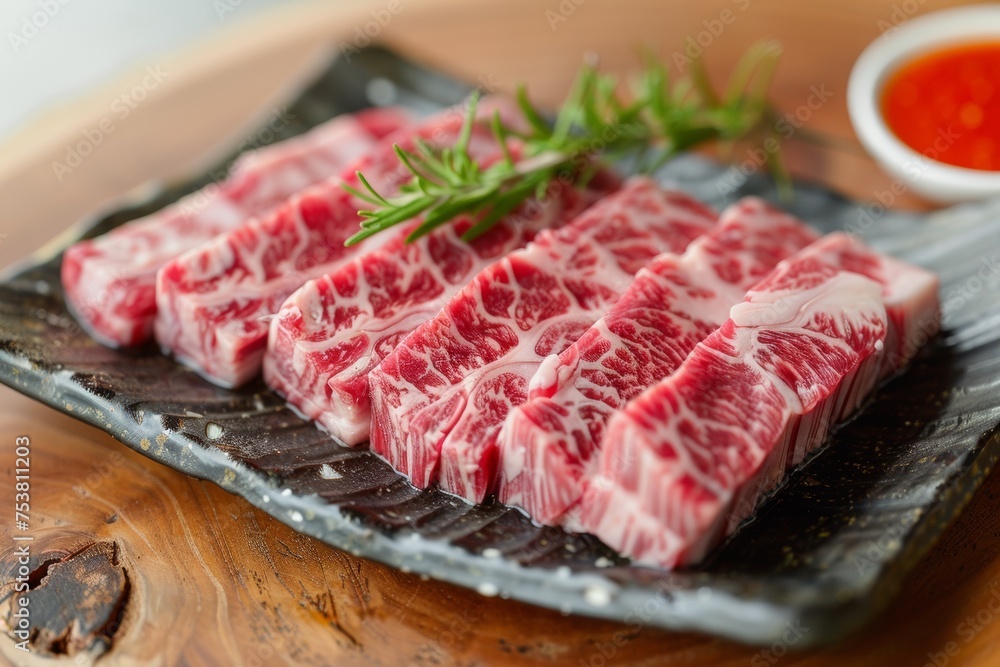 Premium Marbled Wagyu Beef Slices Ready for Cooking Premium Marbled Wagyu Beef Slices Ready for Cooking