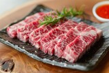 Premium Marbled Wagyu Beef Slices Ready for Cooking
