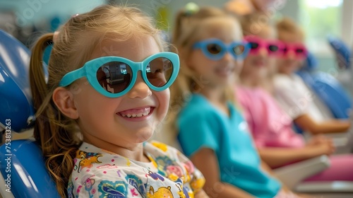 Kids Wearing Sunglasses in a Dental Clinic