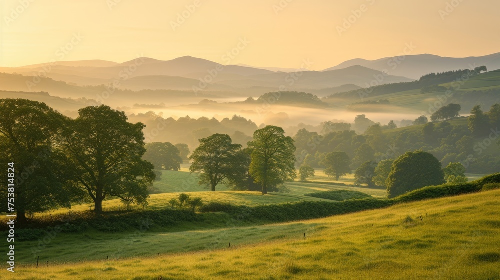 Misty Countryside Morning