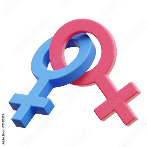 3D Lesbian Symbol Illustration