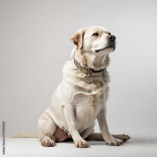 dog in a purely white transparent background ai generative high quality image