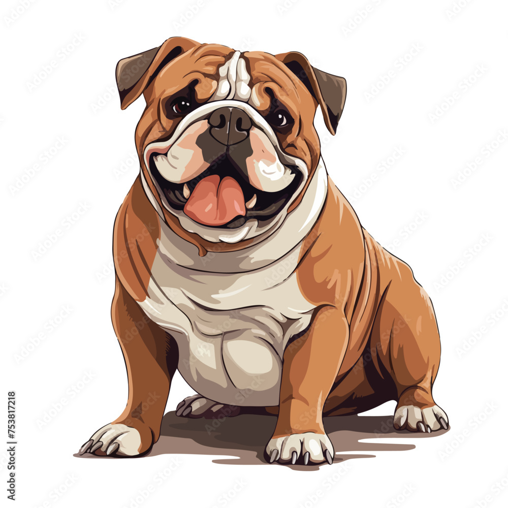 Bulldog Vector Bold and Lovable Canine Character Flat