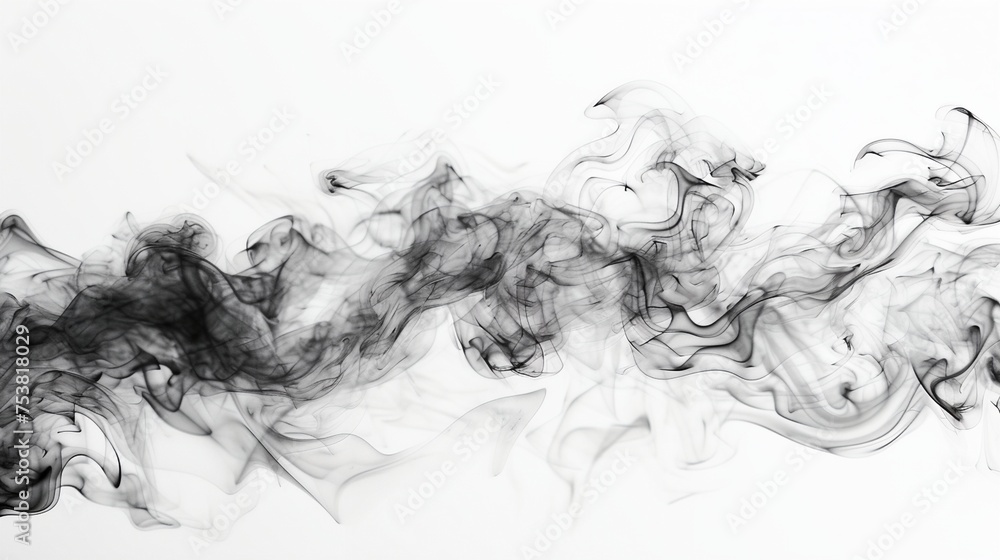 Fototapeta premium black smoke against a white background