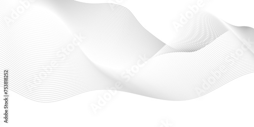 Abstract white blend waves lines and technology transparent gradient background. Modern white flowing wave lines and glowing moving lines. Futuristic technology and sound digital wave line background.