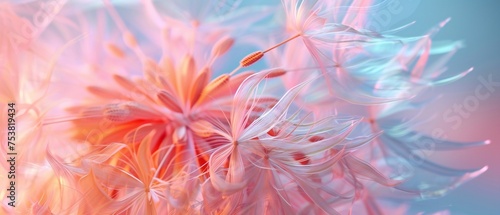 Macro Melodic Bloom: Detailed capture of dandelion's calming rhythms, portrayed in fluid, wavy form. © BGSTUDIOX