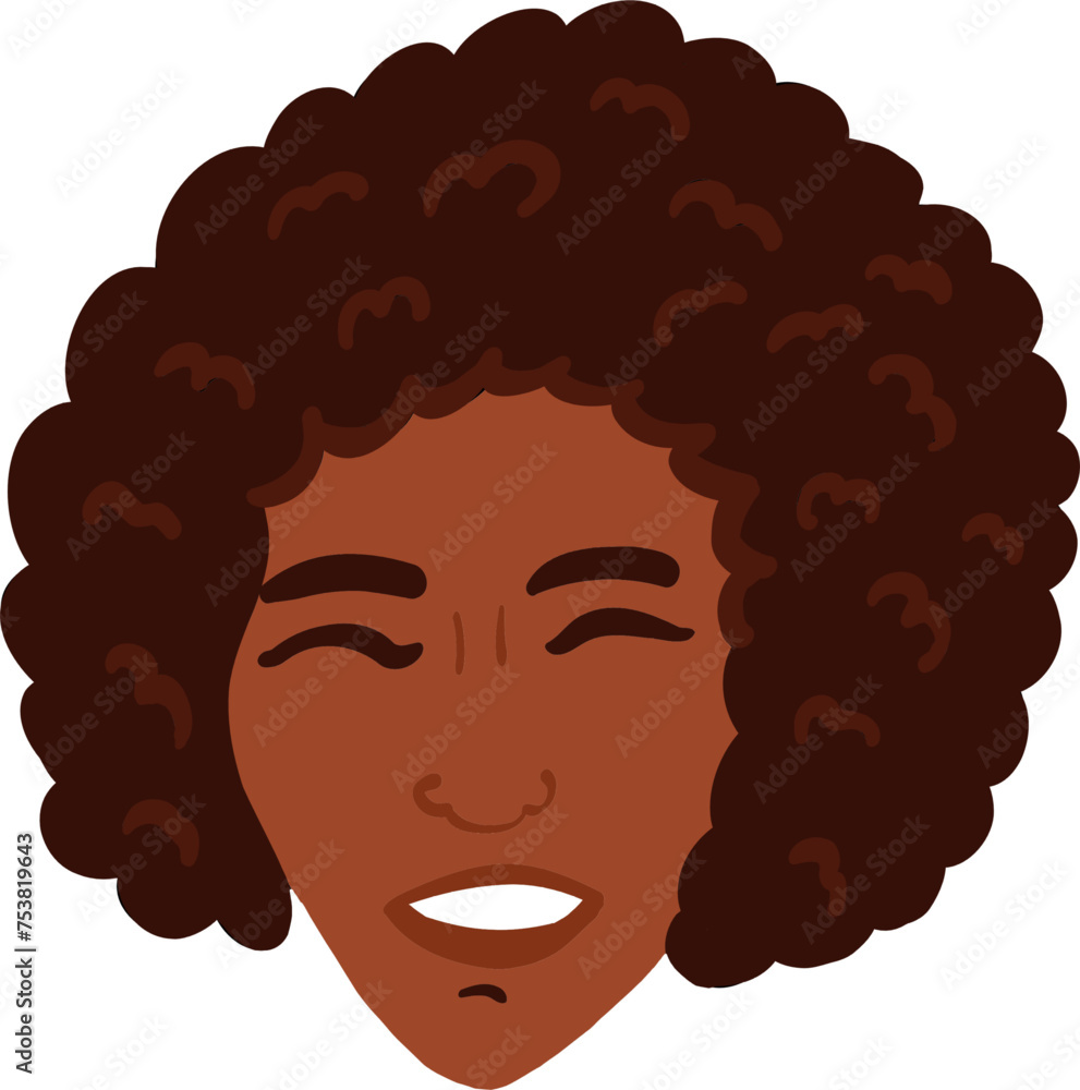 Character smiling woman. Afro American,young and aged. Vector flat illustration Character smiling woman. Afro American,young and aged. Vector flat illustration