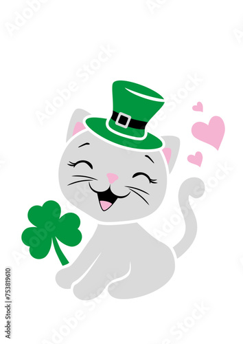 Festive design with cute kitten to the St. Patrick's day