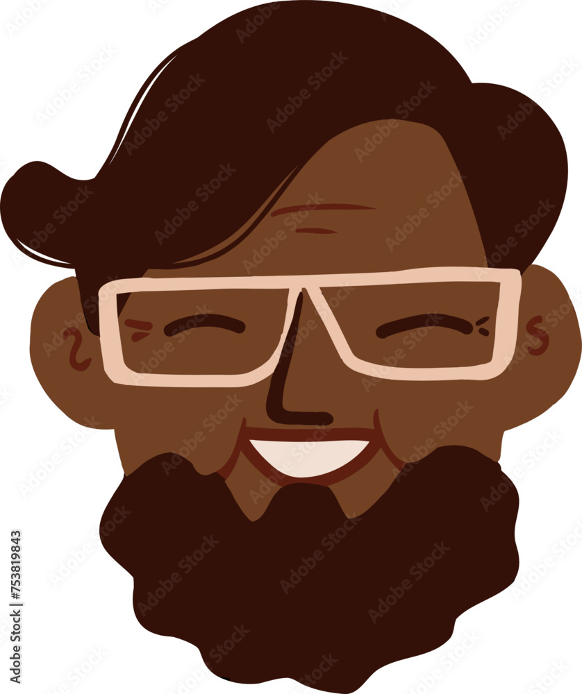 Character smiling man. Afro American,young and aged. Vector outline illustration, linear, thin line, hand drawn sketch, doodle Character smiling man. Afro American,young and aged. Vector outline illustration, linear, thin line, hand drawn sketch, doodle