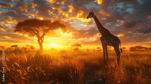 Majestic Giraffe at Dusk