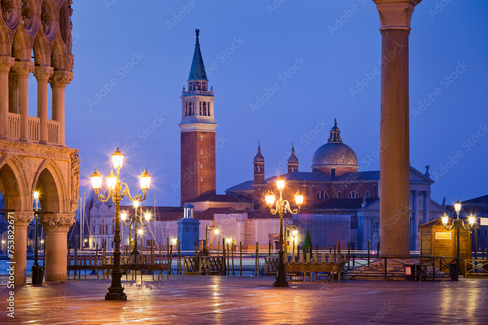 Italien, Venetien, Venedig, Markusplatz, Dogenpalast, San Giorio Maggiore