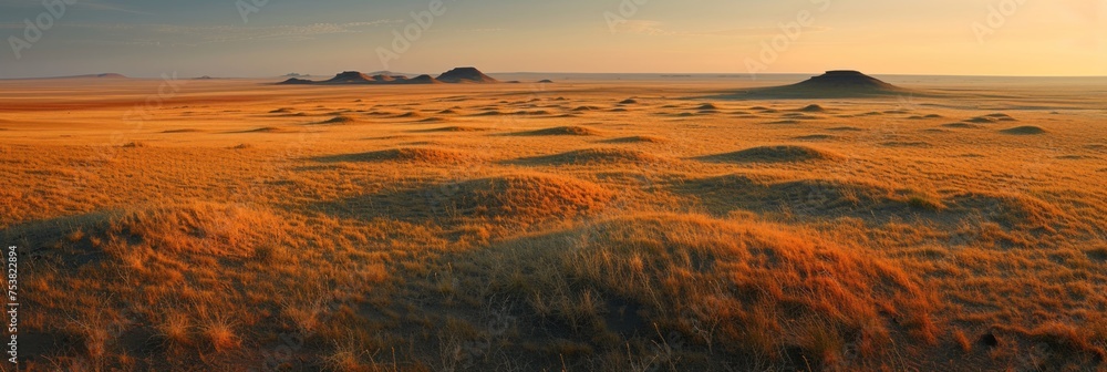 Dawn Light on Drought-Affected Landscape