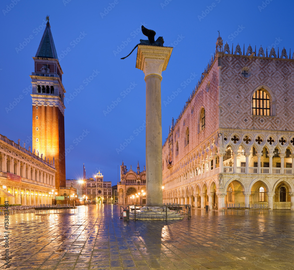 Italien, Venetien, Venedig, Markusplatz, Dogenpalast, Campanile