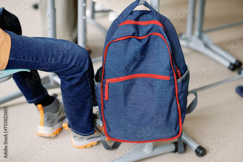 Anonymous pupil backpack back to school education schoolroom schoolbag
