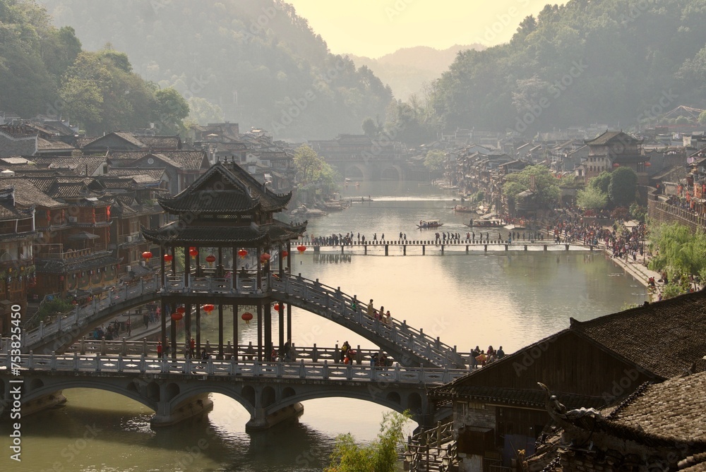 bridge over the river in the mountains