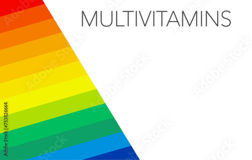 Multi vitamin mineral complex supplement, label design. Natural Medicine Logo Template with copy space for your text. Vector isolated on white background 