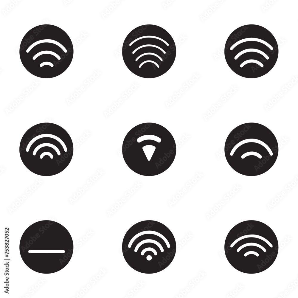 A black silhouette wifi symbol A black silhouette wifi symbol