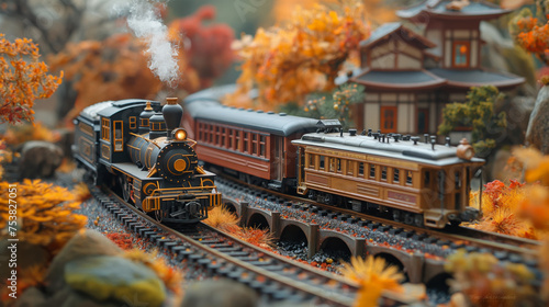 highly detailed model railroad photo