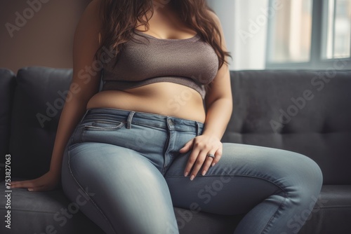 Chubby Woman with love handles 