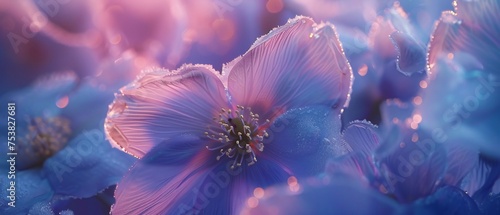 Frost-kissed Beauty: Close-ups unveil the tranquil allure of frost-kissed wildflower bluebell petals in macro shots.