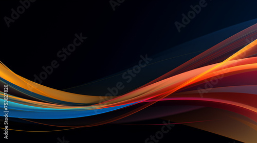 Multicolor wavy bright lines at dark background