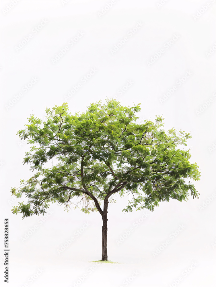 Obraz premium Pecan tree isolated on a solid, clear white background