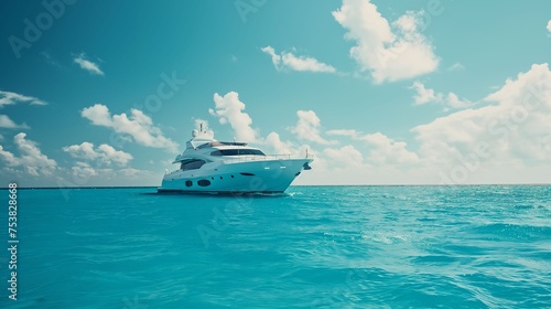 Luxury yacht in the ocean, cruise and travel trip