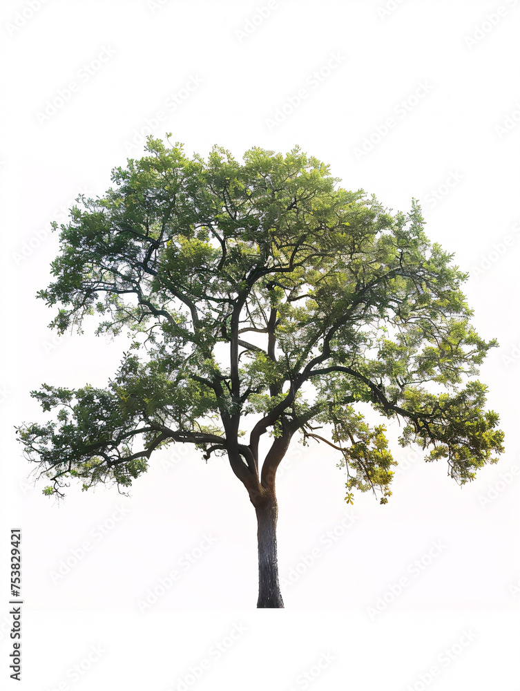Oak tree isolated on a solid, clear white background Oak tree isolated on a solid, clear white background