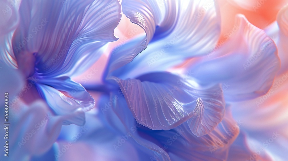 Holographic Harmony: Macro reveals the harmonious dance of holographic wildflower bluebell petals.