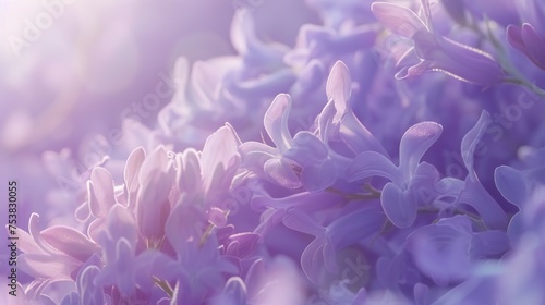 Lavender Serenade: Close-ups capture the delicate lavender tones blending onto wildflower bluebell petals in macro shots.