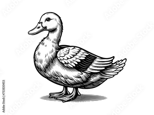 Graceful Aquatic Charm: Detailed Duck Vector Art, Infusing Elegance into Your Nature-themed Projects and Home Decor for a Touch of Serene Beauty