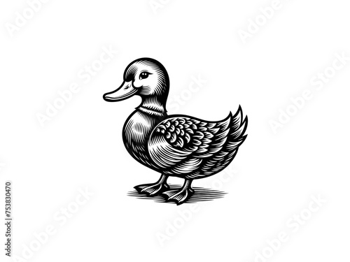 Graceful Aquatic Charm: Detailed Duck Vector Art, Infusing Elegance into Your Nature-themed Projects and Home Decor for a Touch of Serene Beauty