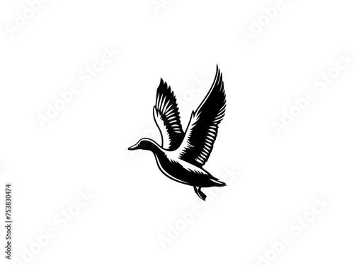 Tranquil Waters: Majestic Duck Vector Illustration, Perfect for Nature-inspired Designs and Wildlife Enthusiasts Seeking Serenity in Artistic Creations