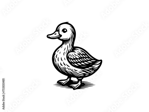 Graceful Aquatic Charm: Detailed Duck Vector Art, Infusing Elegance into Your Nature-themed Projects and Home Decor for a Touch of Serene Beauty