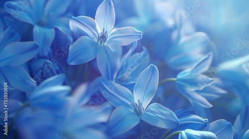 Macro unveils the soothing sparkle of wildflower bluebell petals, their luminous beauty evoking a sense of calmness in close-ups.