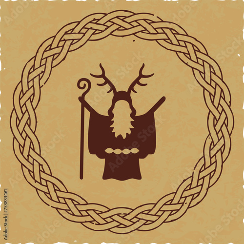 Adobe IlluCeltic Ring and Druid on Square Parchmentstrator Artwork