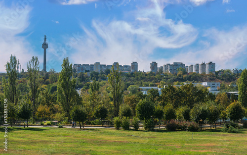 Obraz na płótnie Panoramic view over Galati Romania w salonie