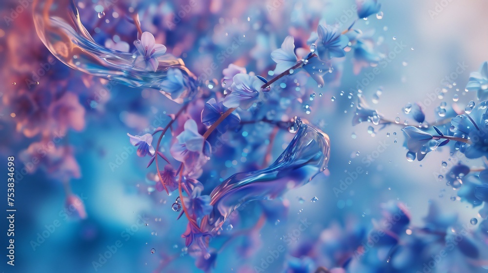 Tranquil Bluebell Swirl: Close-ups capture the peaceful, wavy bloom of wildflower bluebell petals.