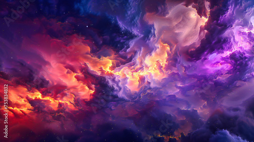 Nebulous Dreamscape, Cosmic Fantasy Painted in Vivid Hues, A Journey Through Space and Imagination