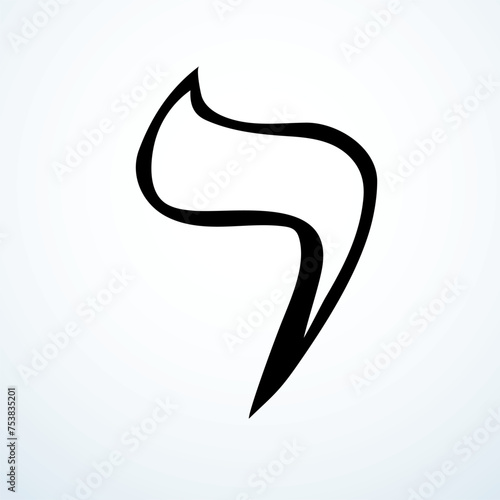 Vector drawing. Hebrew letter icon