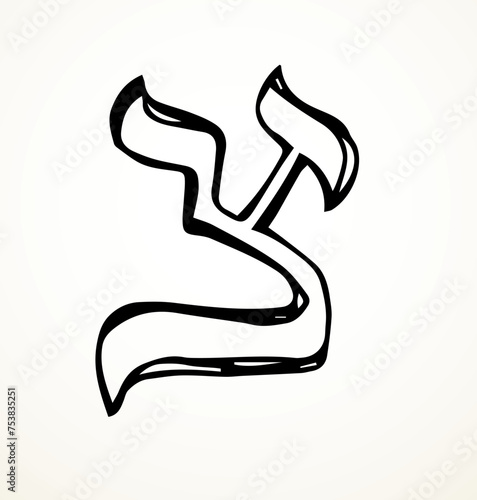 Vector drawing. Hebrew letter icon