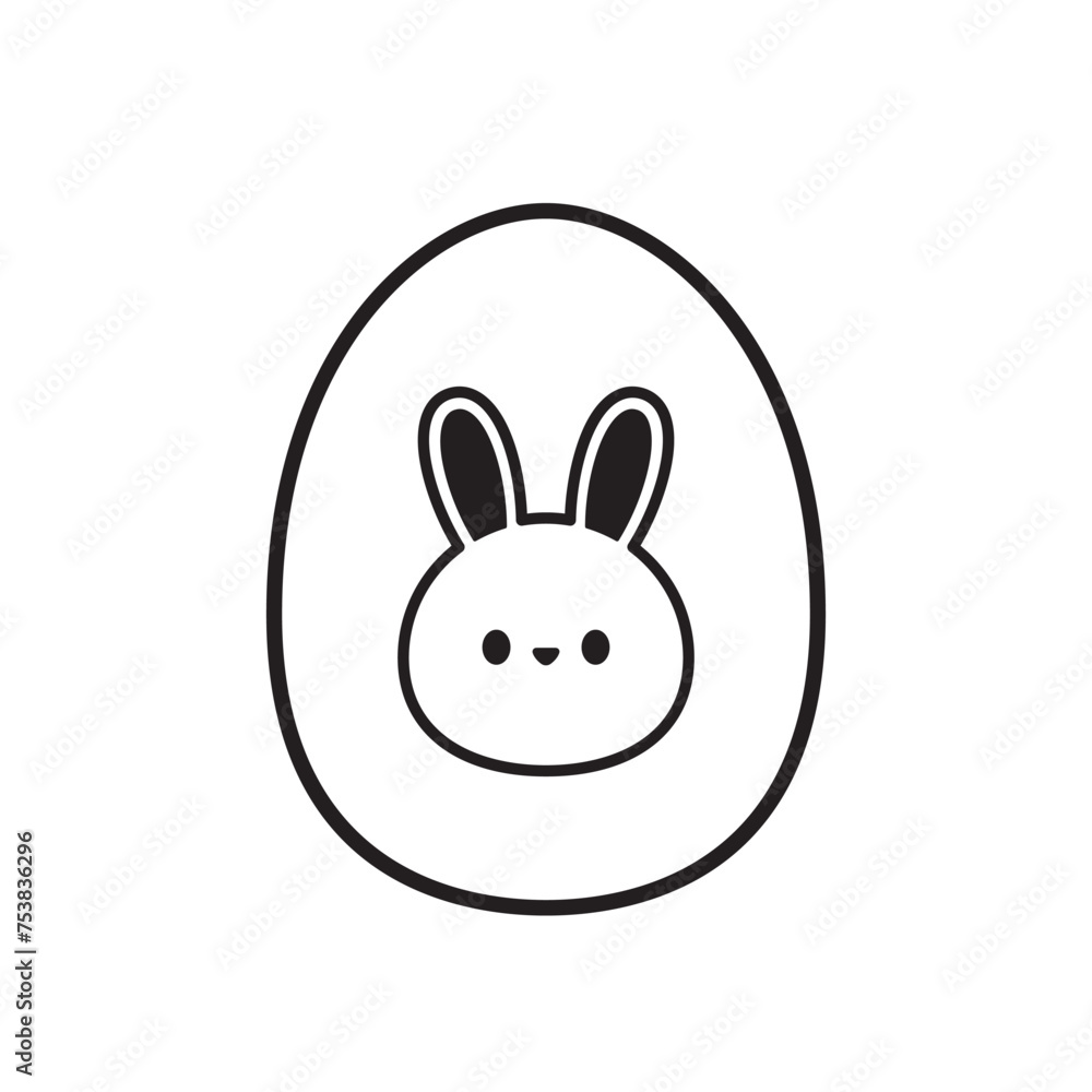 Rabbit head line icon. Hare, rodent, Ester symbol. Veterinary concept. Vector illustration can be used for topics domestic animals, holiday. Rabbit head line icon. Hare, rodent, Ester symbol. Veterinary concept. Vector illustration can be used for topics domestic animals, holiday.