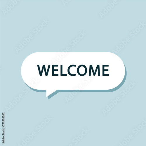 Welcome banner, vector text welcome to design element of the site entrance greeting © Supakorn