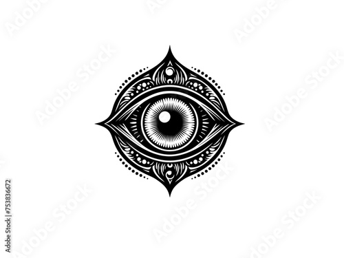 Mystical Protection: Evil Eye Vector Illustration for Spiritual Designs and Symbolic Art