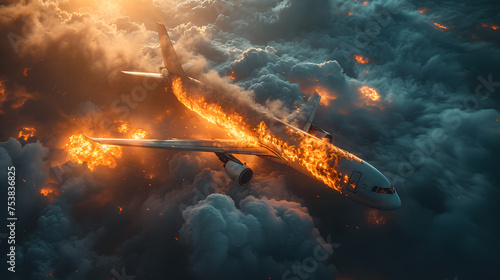 a passenger plane that caused an engine fire accident while flying in the sky 